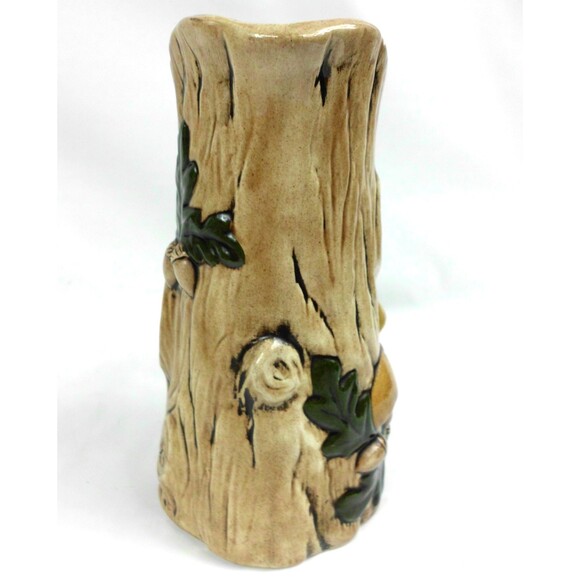 Vintage 1970's Mushroom Tree Stump Creamer Pitcher Hand Painted Cottagecore 7 In - Picture 2 of 5